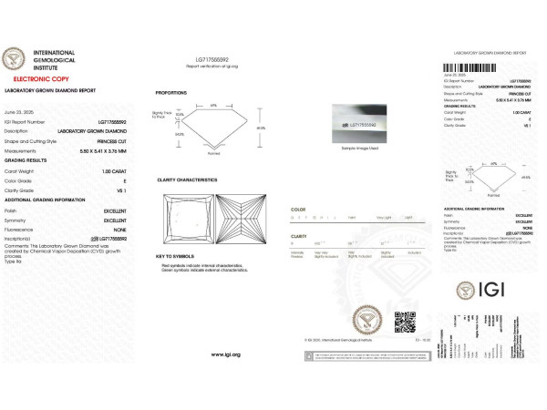 Diamant princess 0.7 crt ( IGI gecertificeerd ) – foto 9 – kavel bij XL Auctions