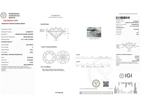 Diamant briljant 2.50 crt ( IGI gecertificeerd ) – foto 9 – kavel bij XL Auctions