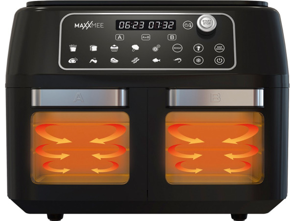 MAXXMEE hetelucht friteuse met dubbele kamer 11l - Rood – foto 2 – kavel bij XL Auctions