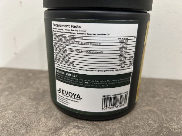 5x Evoya pre-workout Tropical fruit 300g – foto 4 – kavel bij XL Auctions