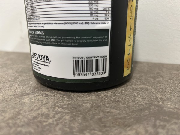 5x Evoya pre-workout Tropical fruit 300g – foto 5 – kavel bij XL Auctions