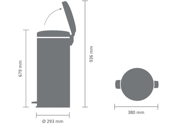 Brabantia NewIcon Prullenbak - 30 liter - Matt Black – foto 2 – kavel bij XL Auctions