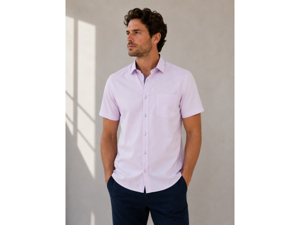 Cappuccino Italia Heren Palermo Overhemd Korte Mouw Roze - L – foto 2 – kavel bij XL Auctions