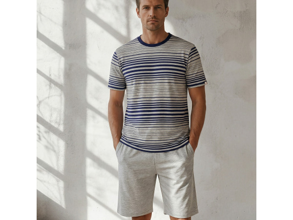 Cappuccino Italia Venezia Pyjama Grijs/Blauw - XXL – foto 2 – kavel bij XL Auctions