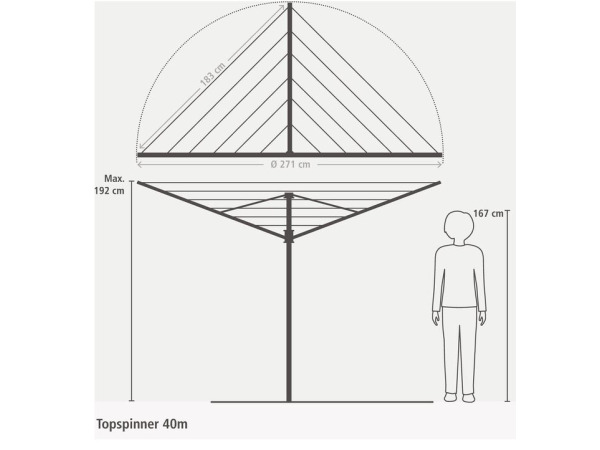 Brabantia Topspinner Droogmolen - 40 m – foto 2 – kavel bij XL Auctions