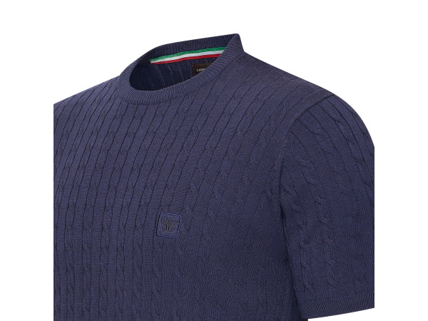 Cappuccino Italia Loreto Cable Knit Tee Navy - XL – foto 2 – kavel bij XL Auctions