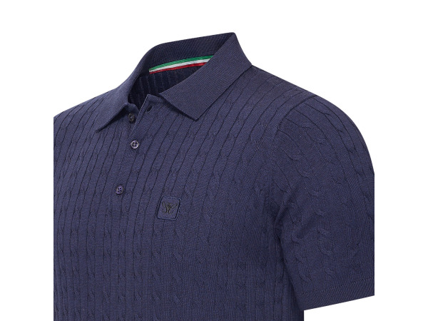 Cappuccino Italia Caorle Cable Knit Polo Navy - XL – foto 2 – kavel bij XL Auctions
