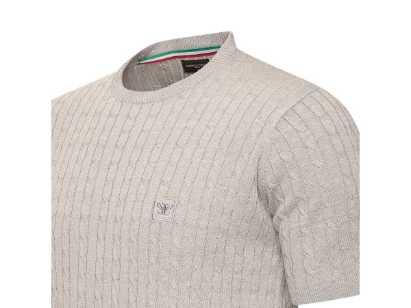 Cappuccino Italia Loreto Cable Knit Tee Grijs - XL – foto 2 – kavel bij XL Auctions