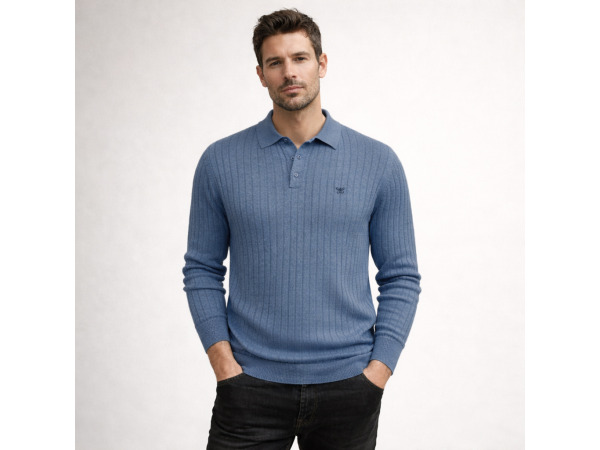 Cappuccino Italia Massa Knit Polo Blauw - M – foto 2 – kavel bij XL Auctions