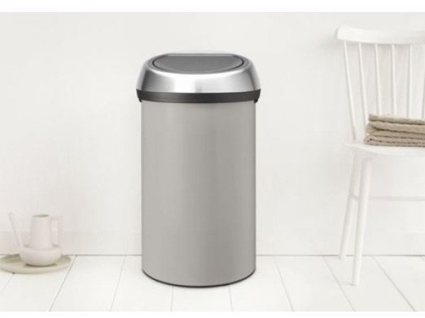 Brabantia Touch Bin Prullenbak - 60 liter - Soft Grey – foto 2 – kavel bij XL Auctions