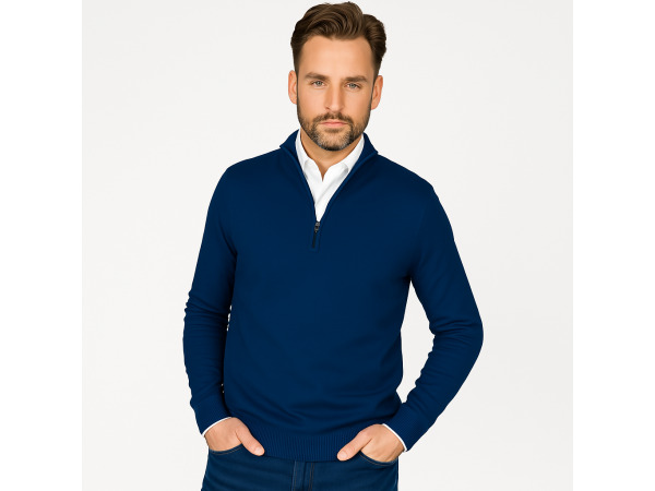 Cappuccino Italia Mock Zip Pullover Navy - XL – foto 2 – kavel bij XL Auctions