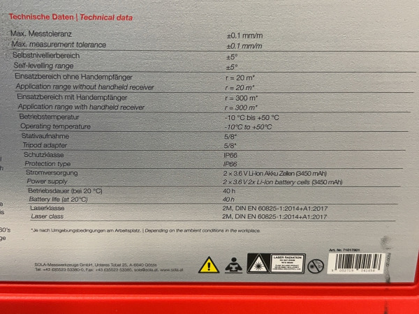 Sola rotatielaser 20-300m EVO360 – foto 7 – kavel bij XL Auctions