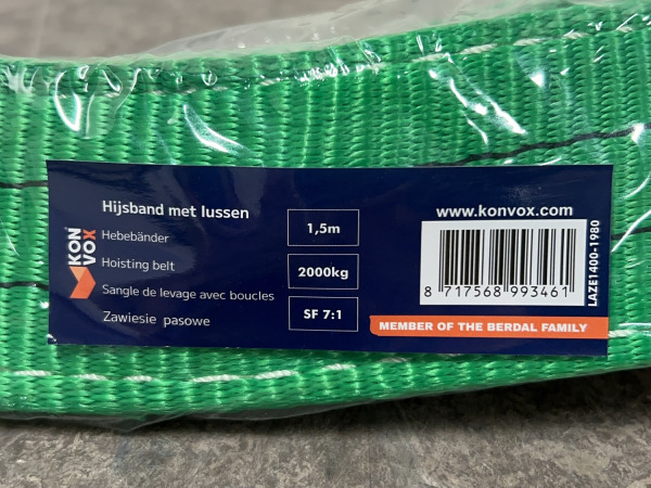 10x Konvox Hijsband Groen 2 Ton – 1,5 m – foto 3 – kavel bij XL Auctions