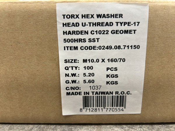 Doos schroeven ø10x160mm Torx met Geomet-coating – foto 5 – kavel bij XL Auctions