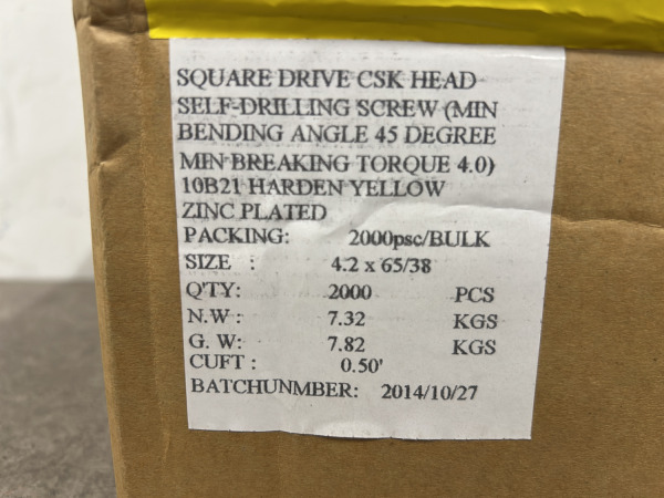 Doos schroeven zelfborend ø4,2x65mm goudkleurig verzinkt – foto 5 – kavel bij XL Auctions