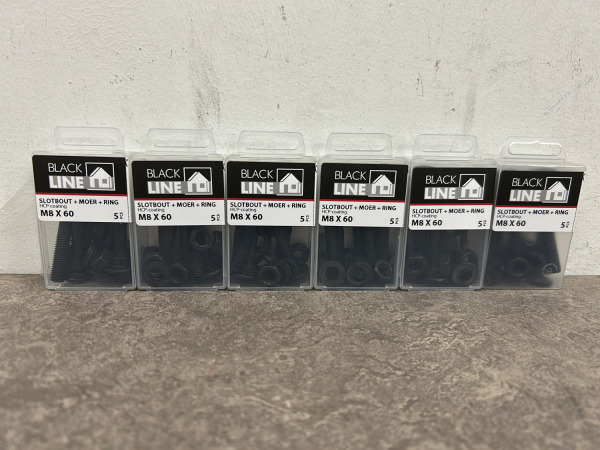 Blackline slotbouten met moer en sluitring set 48-delig – foto 4 – kavel bij XL Auctions