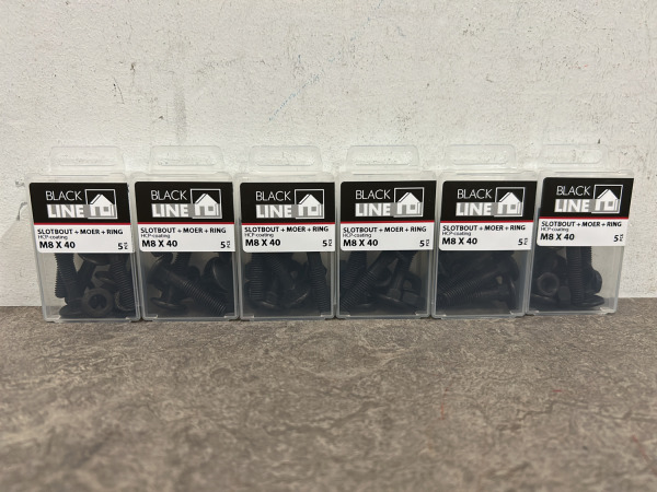 Blackline slotbouten met moer en sluitring set 48-delig – foto 10 – kavel bij XL Auctions