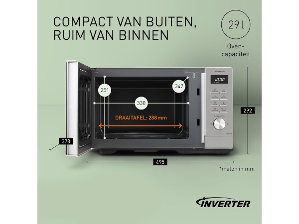Panasonic NN-SD36QSEPG 29L Solo Magnetron - 1000W – foto 2 – kavel bij XL Auctions