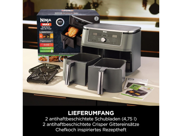 Ninja Dual Zone digitale Airfryer - 9,5L - DZ400EU – foto 7 – kavel bij XL Auctions