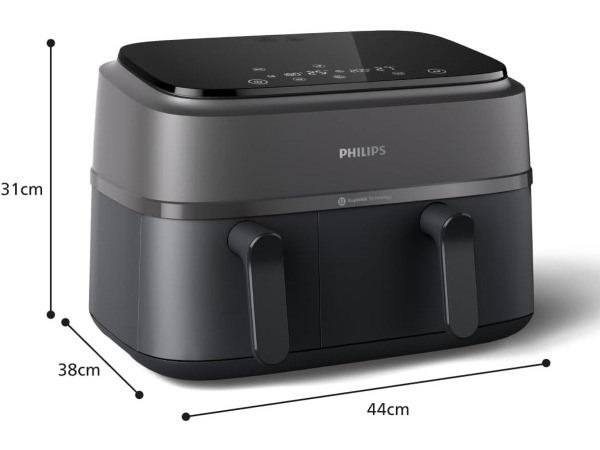 Philips 3000 series - Dual Basket Airfryer - NA350/00 - 9L – foto 8 – kavel bij XL Auctions