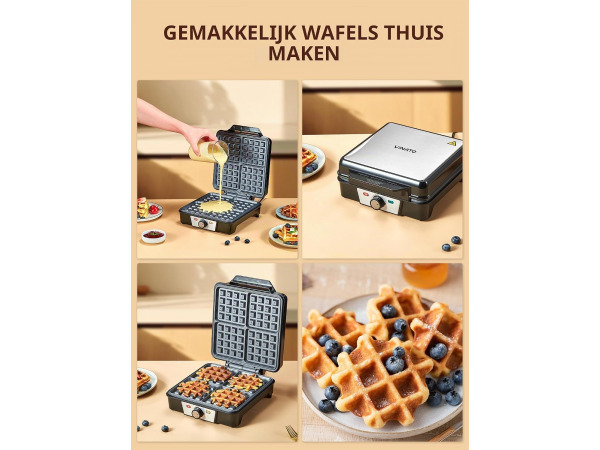 VINATO Wafelijzer - 1200W – foto 2 – kavel bij XL Auctions