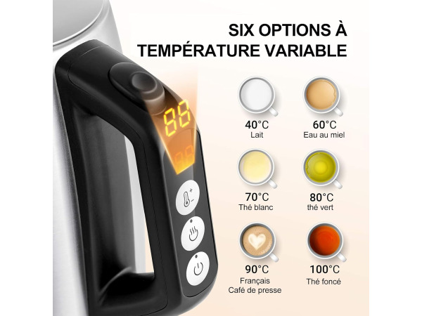Midea Waterkoker MK-17S30B2-E5 - 6 kooktemperaturen - 1.7L – foto 3 – kavel bij XL Auctions