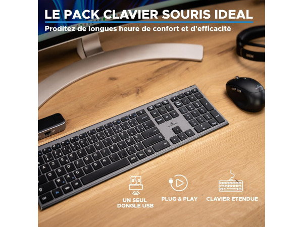 BlueElement draadloos oplaadbaar toetsenbord - muis (AZERTY) – foto 2 – kavel bij XL Auctions
