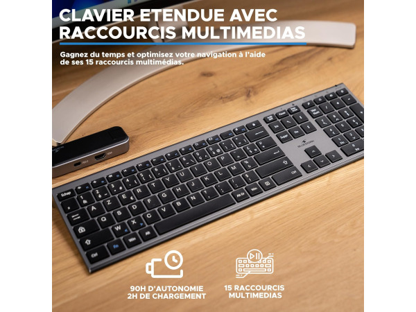 BlueElement draadloos oplaadbaar toetsenbord - muis (AZERTY) – foto 5 – kavel bij XL Auctions
