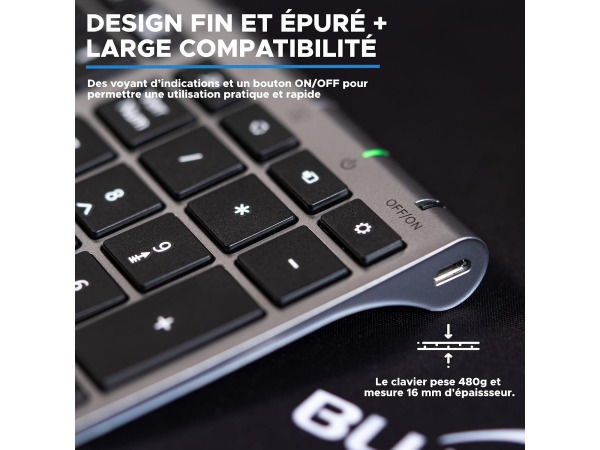 BlueElement draadloos oplaadbaar toetsenbord - muis (AZERTY) – foto 6 – kavel bij XL Auctions