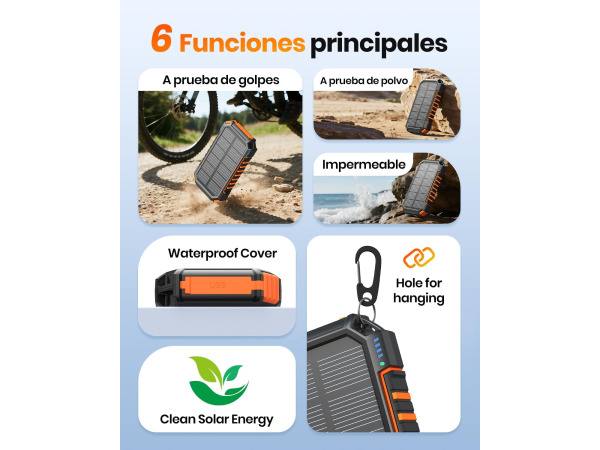 ADDTOP powerbank 20000mAh - Zonnepaneel - USB-C – foto 3 – kavel bij XL Auctions