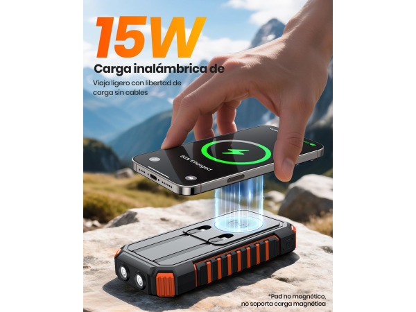 ADDTOP powerbank 20000mAh - Zonnepaneel - USB-C – foto 5 – kavel bij XL Auctions