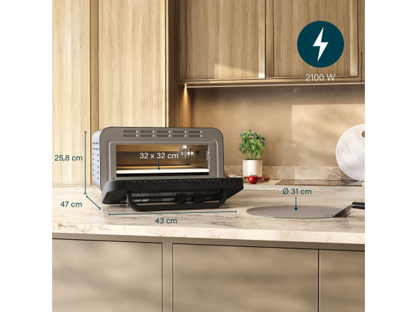 Princess 112780 Pizza Oven Pro Max - Tot 400°C - 2100W - 15L – foto 9 – kavel bij XL Auctions