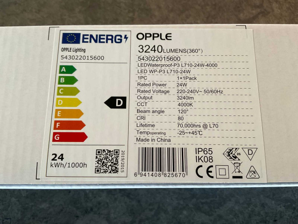 4x Opple armatuur 653mm LEDWaterproof G3 24W – foto 4 – kavel bij XL Auctions