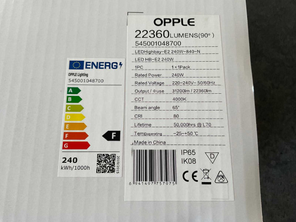 2x Opple hoogbouwspot LEDHighbay 240W ø420mm – foto 3 – kavel bij XL Auctions