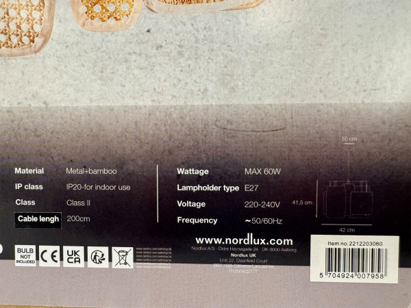 2x Nordlux Bali pendant - hanglamp – foto 4 – kavel bij XL Auctions