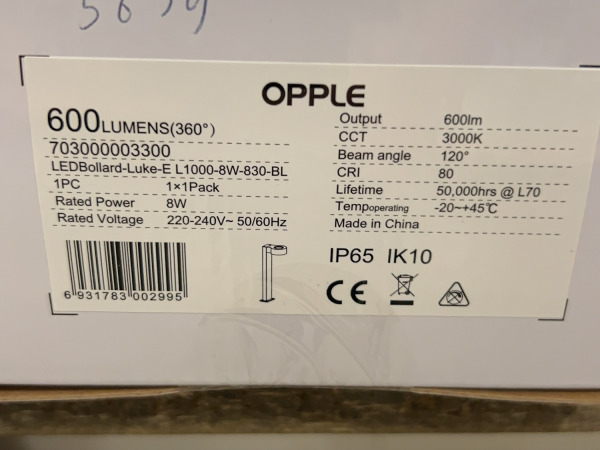 4x Opple tuinarmatuur 100cm Bollard Luke Led L1000-8W-830-BL – foto 5 – kavel bij XL Auctions