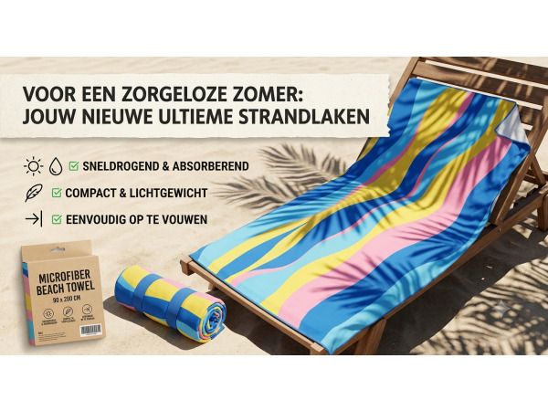 Microvezel Quick Dry Strand/zembad Handdoek 90x200cm Rainbow – foto 3 – kavel bij XL Auctions