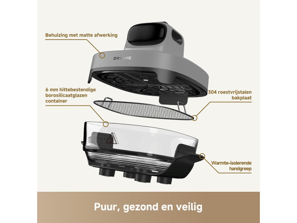 DREAME Tasti - 5-in-1 - draagbare glazen airfryer – foto 6 – kavel bij XL Auctions