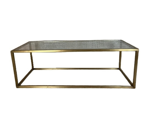 Salontafel rechthoek met glasplaat – kavel bij XL Auctions