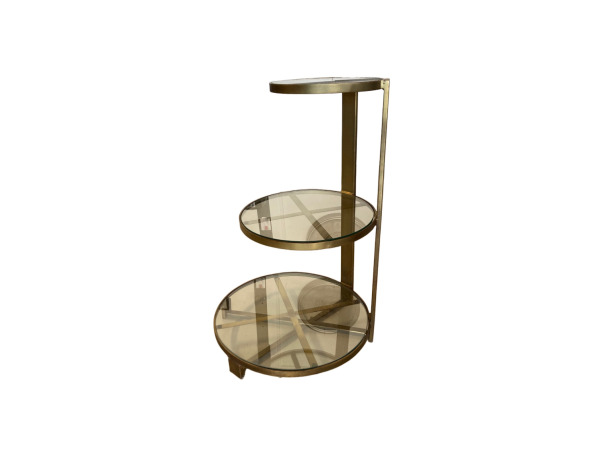 Drielaagse bloementafel glas – kavel bij XL Auctions