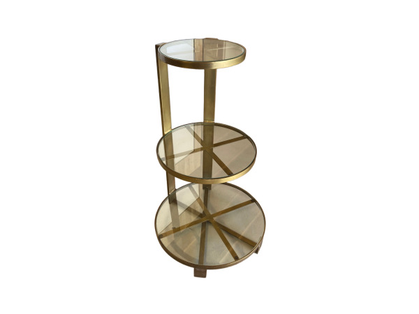 Drielaagse bloementafel glas – foto 2 – kavel bij XL Auctions