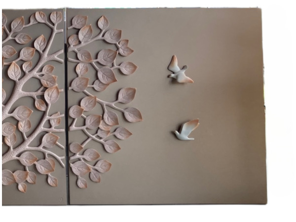 3-Luik wandpaneel 'Levensboom' – foto 2 – kavel bij XL Auctions