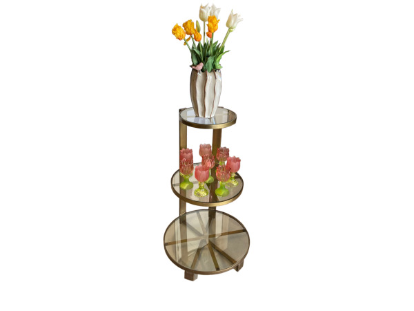 Drielaagse bloementafel glas – foto 3 – kavel bij XL Auctions