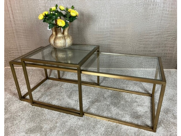 IJzeren bijzettafel met glasplaat – foto 2 – kavel bij XL Auctions