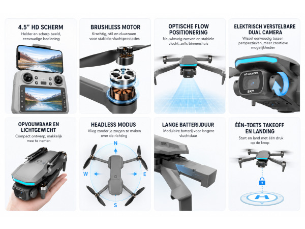 iTeck X5 Drone met Scherm Controller en Dual Camera – foto 5 – kavel bij XL Auctions