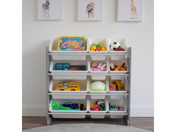 Inspire Grijs/Wit 12-Bin Speelgoedorganizer – foto 5 – kavel bij XL Auctions