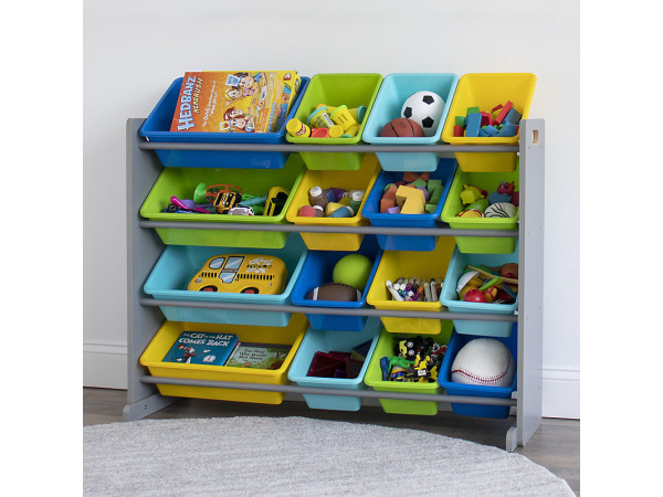 Elements Supersized XL Grijs/Blauw 16-Bin Speelgoedorganizer – foto 3 – kavel bij XL Auctions