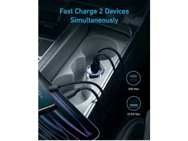 Anker 323 Autolader - 52,5W - 1x USB-C 30W & 1x USB-A 22,5W – foto 2 – kavel bij XL Auctions
