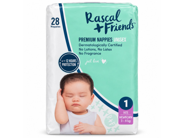 Rascal Premium Nappies | Maat 1 | 6x28 Luiers – foto 2 – kavel bij XL Auctions
