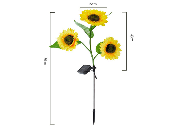 Solar verlichting - zonnebloem - 3 bloemen – foto 3 – kavel bij XL Auctions